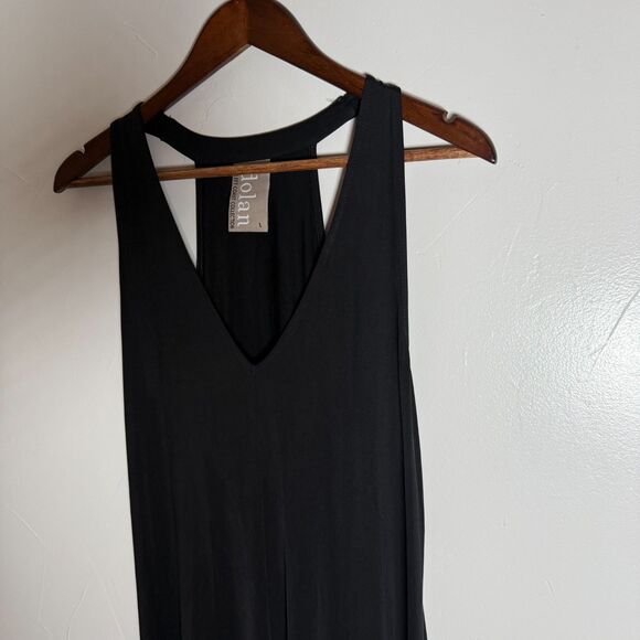 Dolan Black Maxi Dress Slinky Swing Size Large LBD - Picture 4 of 13